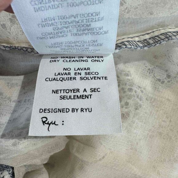 Ryu Anthropologie Peasant Dress Lace Detail Spring Cottagecore Tie Back Medium - Picture 12 of 15